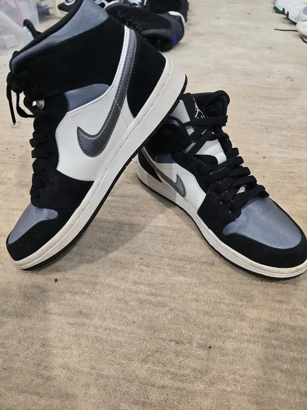 Air Jordan Men's High-Top Sneakers in Black, White & Silver